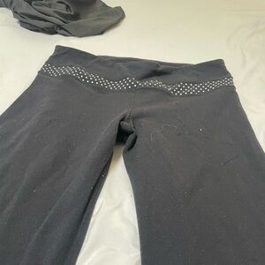 Lululemon Black Leggings with Polka Dot Waistband